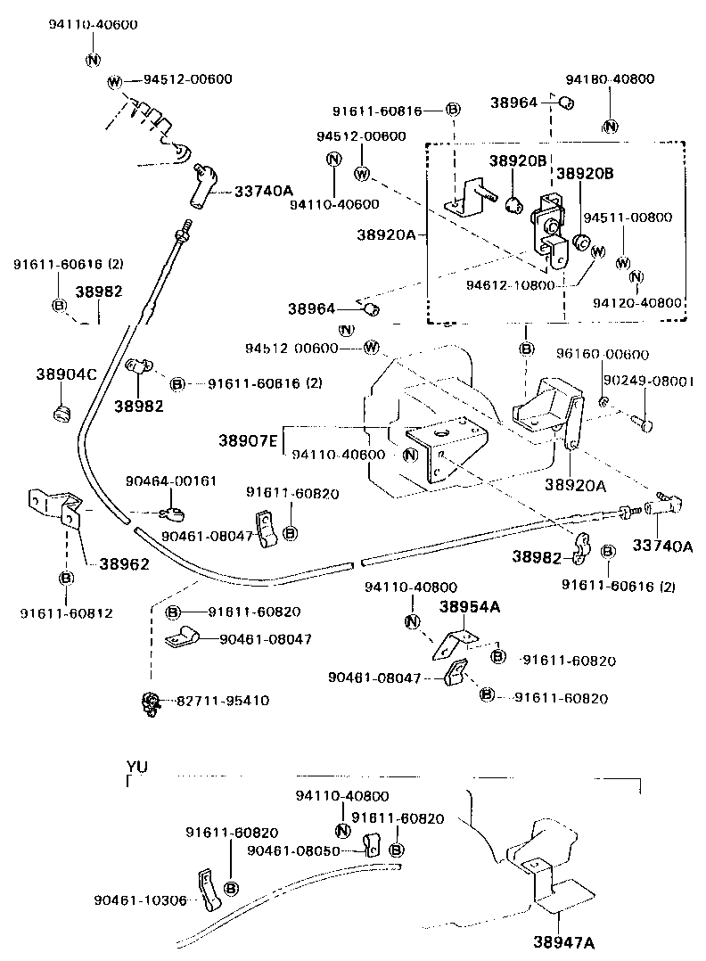 38902-96314 BRACKET SUB-ASSY, VALVE CONTROL LEVER product image