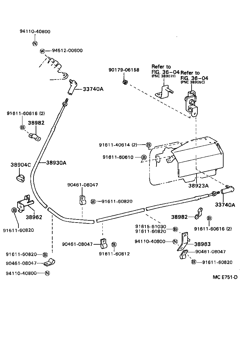 38930-36070 CABLE ASSY, PUSH PULL product image