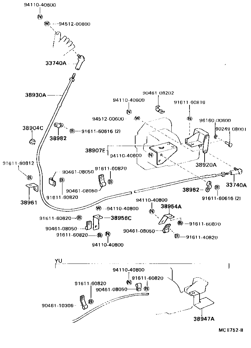38902-96314 BRACKET SUB-ASSY, VALVE CONTROL LEVER product image