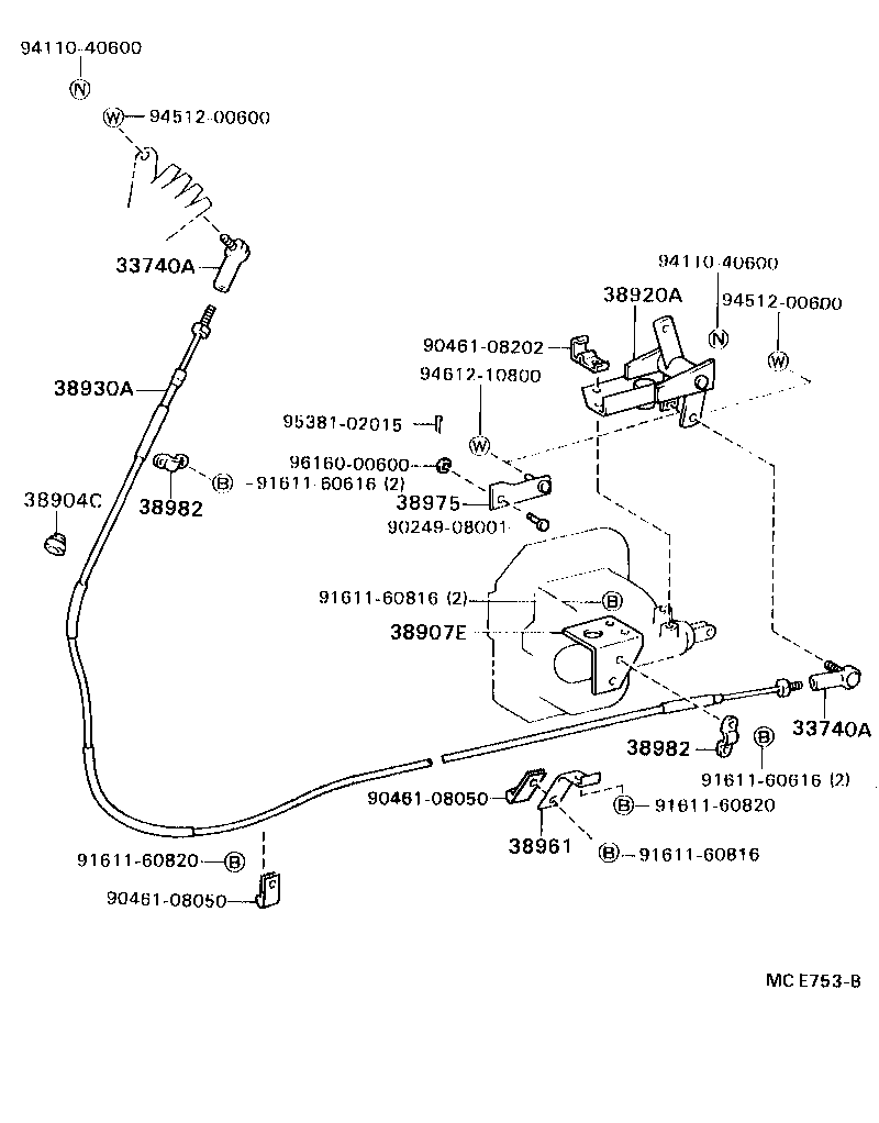 38902-96314 BRACKET SUB-ASSY, VALVE CONTROL LEVER product image