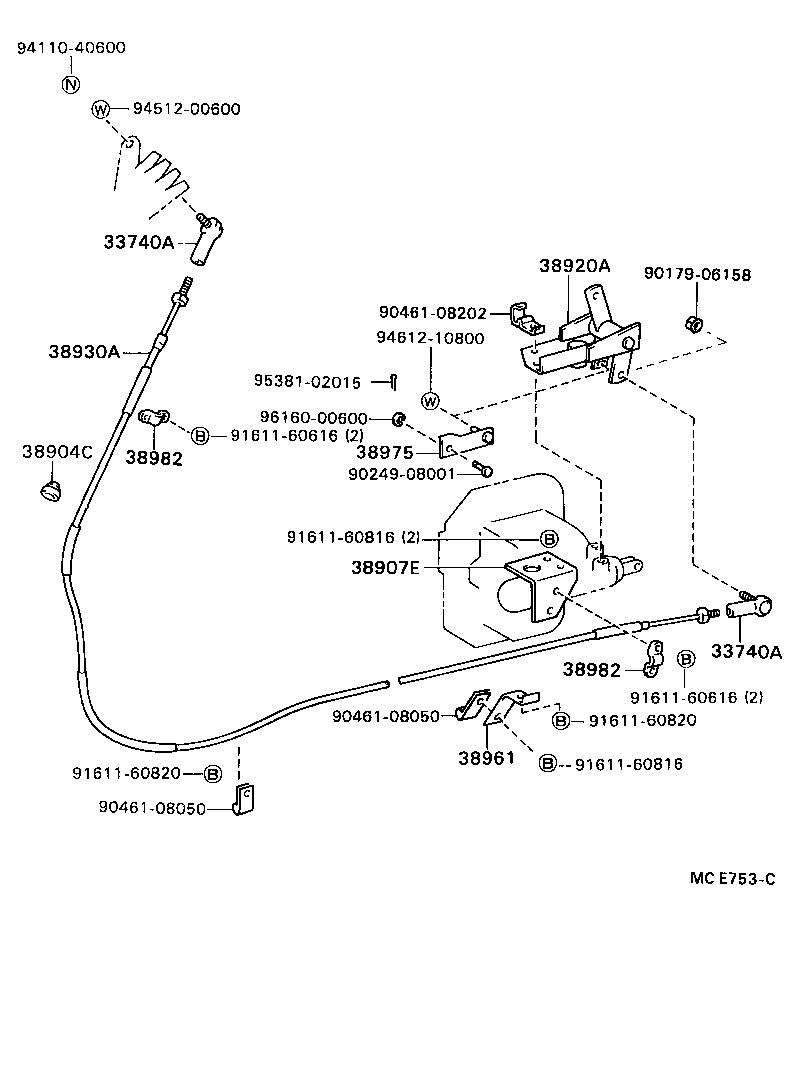 38930-36070 CABLE ASSY, PUSH PULL product image