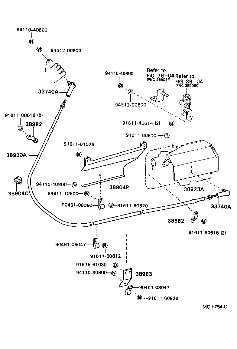 38930-93131 CABLE ASSY, PUSH PULL product image