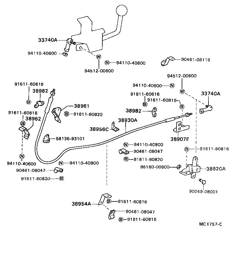 38930-36070 CABLE ASSY, PUSH PULL product image