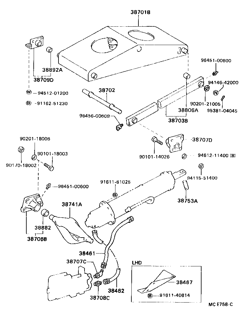 38701-96305 ARM SUB-ASSY, LIFT product image