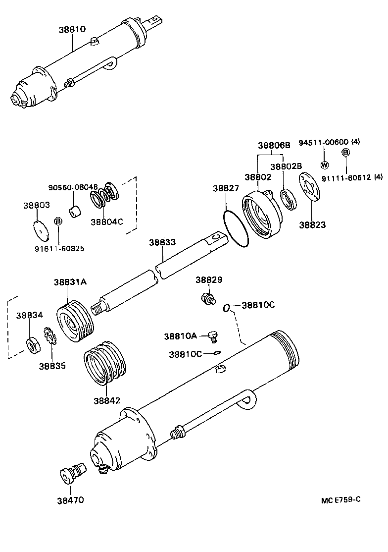 38810-96318 CYLINDER ASSY, HOIST product image