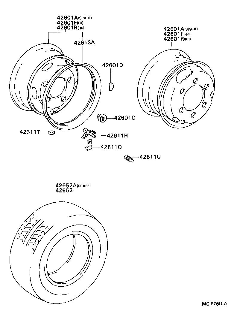 42610-36330 WHEEL, DISC (FOR SPARE) product image