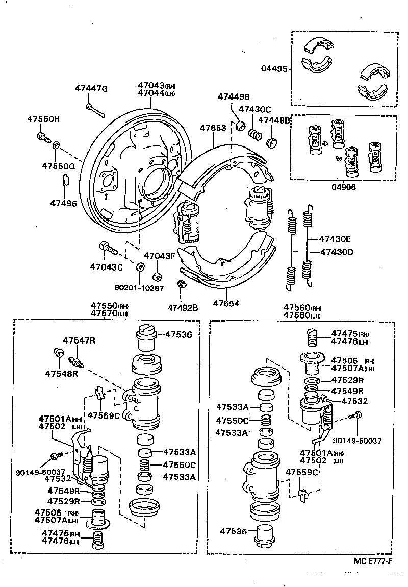 47550-36070 CYLINDER ASSY, REAR WHEEL BRAKE(FOR RH, FRONT OR UPPER) product image