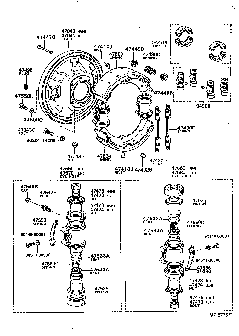 47550-36070 CYLINDER ASSY, REAR WHEEL BRAKE(FOR RH, FRONT OR UPPER) product image