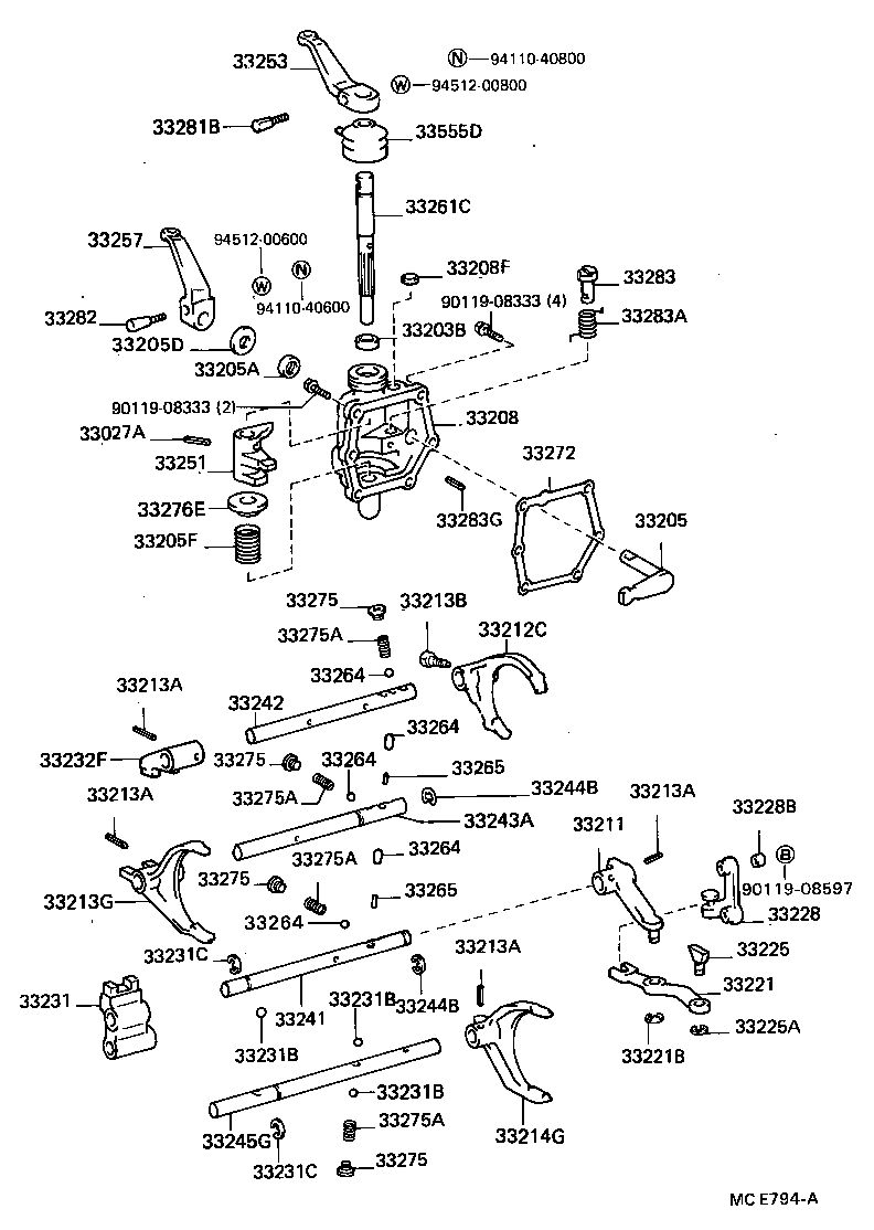 33243-26032 SHAFT, GEAR SHIFT FORK, NO.2 product image