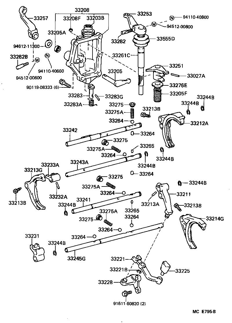33243-26032 SHAFT, GEAR SHIFT FORK, NO.2 product image