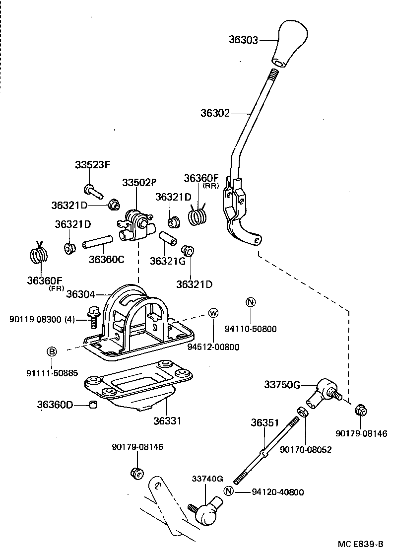 36362-26010 LEVER, TRANSFER SHIFT, OUTER product image