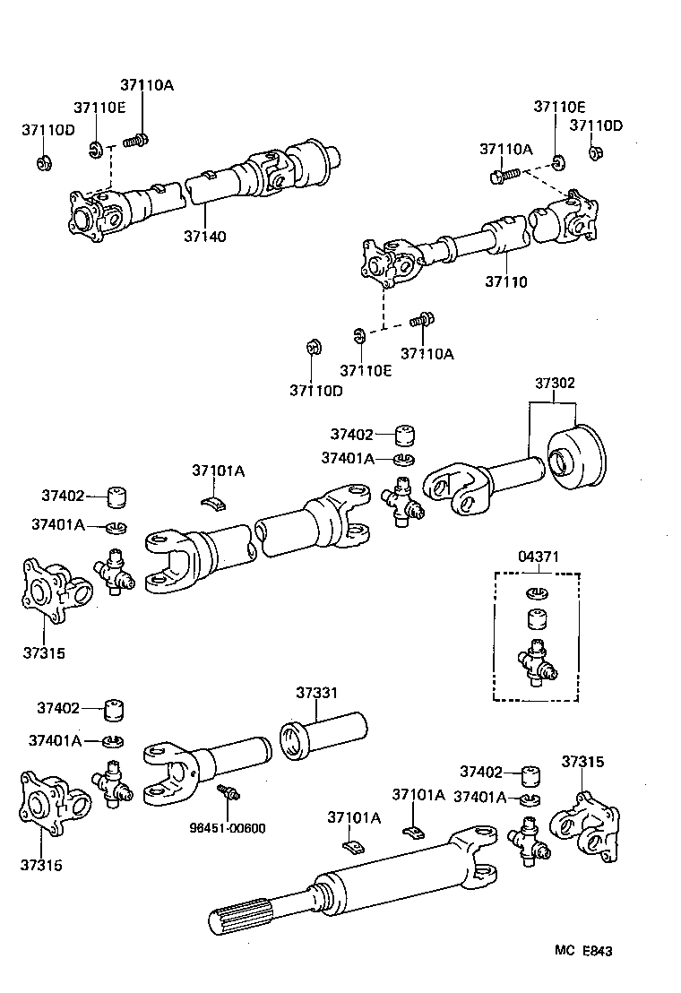 37110-26370 SHAFT ASSY, PROPELLER product image