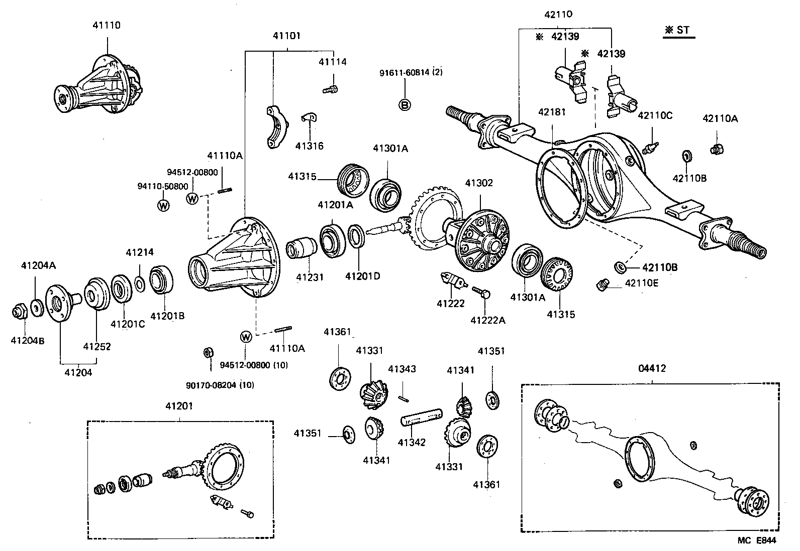 41110-35162 CARRIER ASSY, DIFFERENTIAL, REAR product image