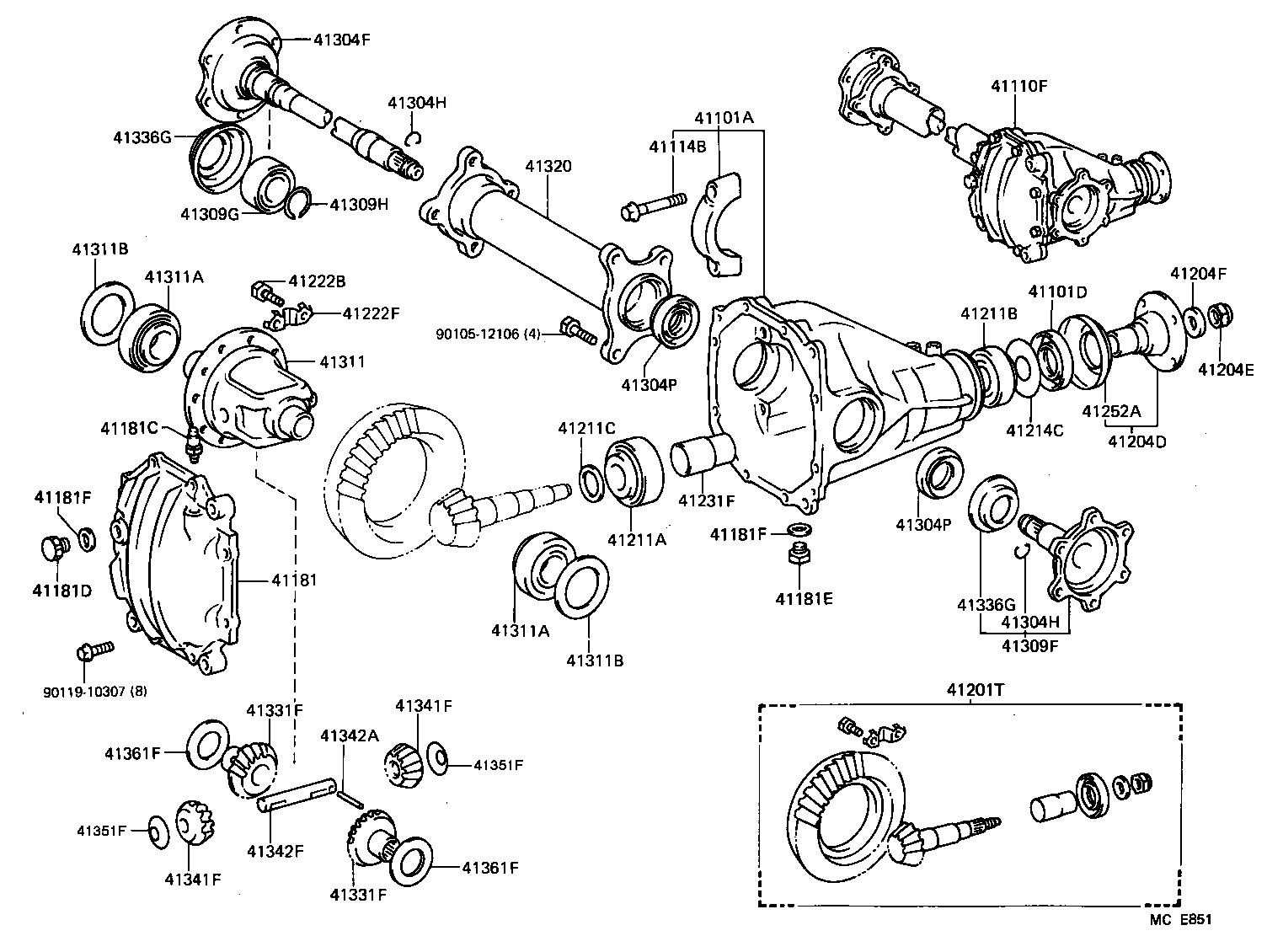 41201-80016 FINAL GEAR KIT, DIFFERENTIAL, FRONT product image