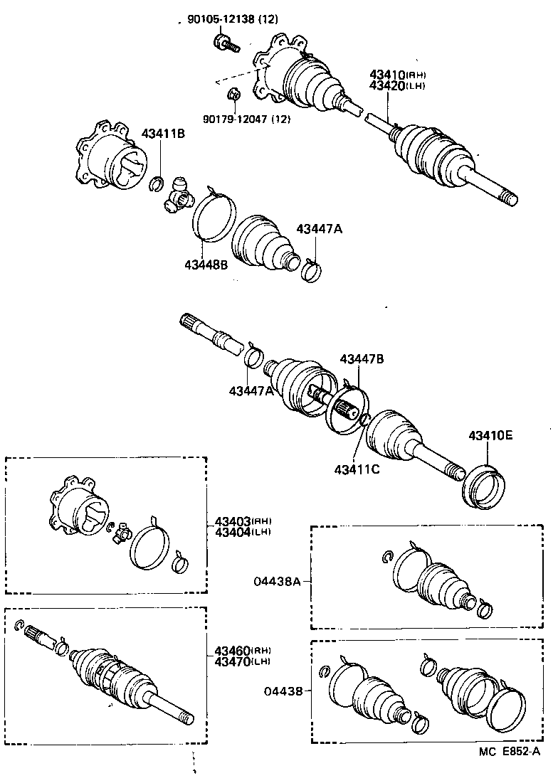 43430-26011 SHAFT ASSY, FRONT DRIVE, RH product image