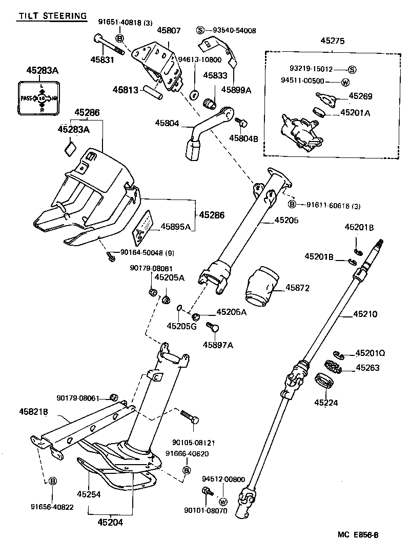 45307-26100 BRACKET, STEERING COLUMN, UPPER product image