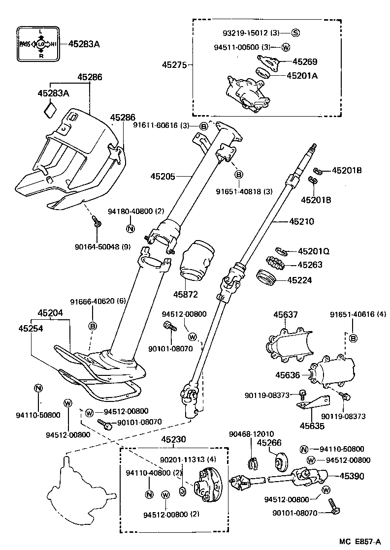 45307-26100 BRACKET, STEERING COLUMN, UPPER product image