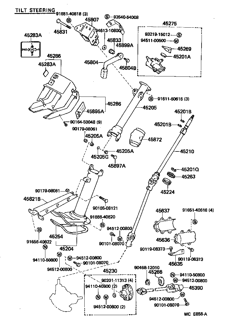 45307-26100 BRACKET, STEERING COLUMN, UPPER product image