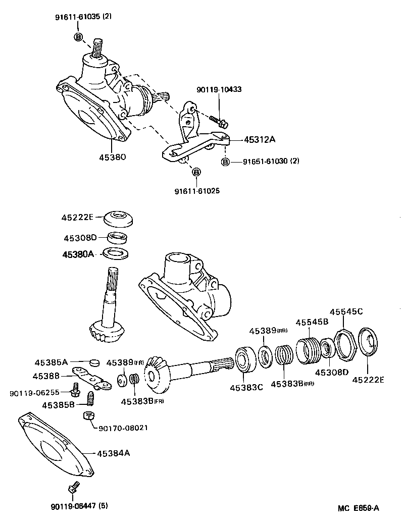 45307-26100 BRACKET, STEERING COLUMN, UPPER product image