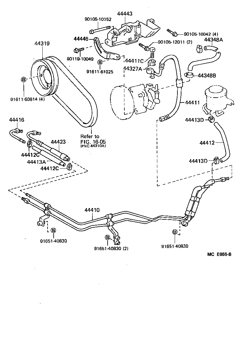 44457-26080 BRACKET, POWER STEERING TUBE SUPPORT, NO.2 product image