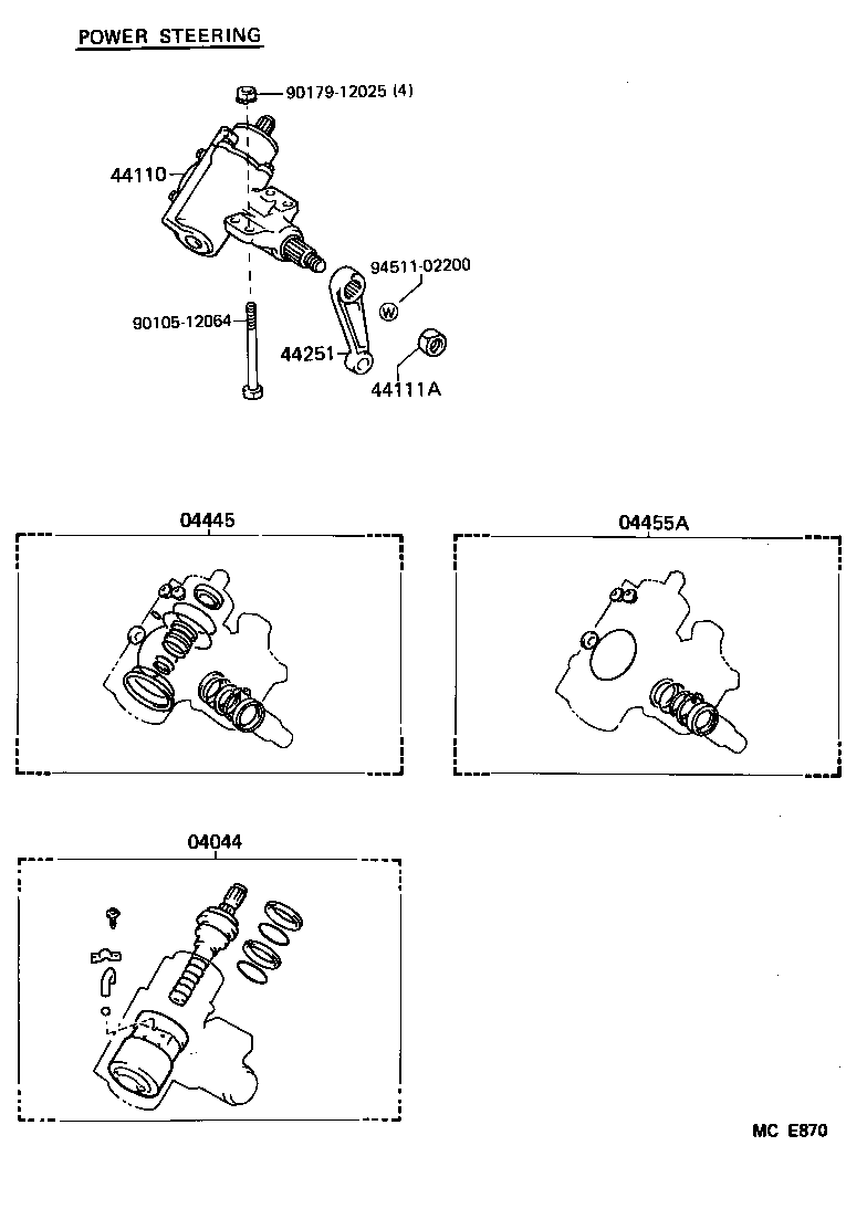 04445-27011 GASKET KIT, POWER STEERING GEAR(FOR RACK & PINION) product image