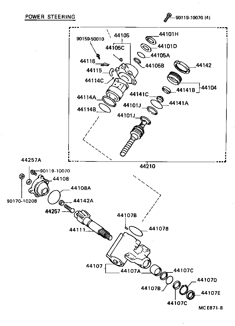 04445-27011 GASKET KIT, POWER STEERING GEAR(FOR RACK & PINION) product image