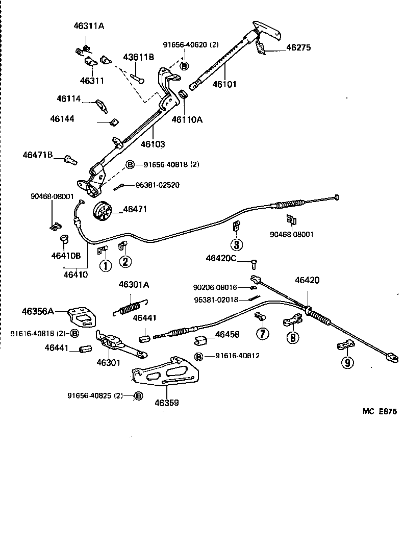 46321-26090 LEVER, PARKING BRAKE INTERMEDIATE product image