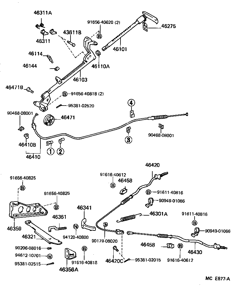 46321-26090 LEVER, PARKING BRAKE INTERMEDIATE product image