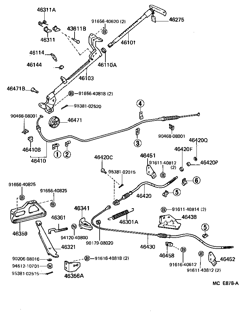 46321-26090 LEVER, PARKING BRAKE INTERMEDIATE product image