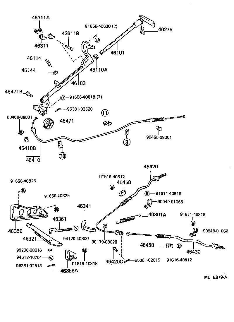 46321-26090 LEVER, PARKING BRAKE INTERMEDIATE product image