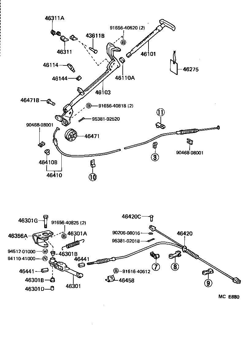 46321-26090 LEVER, PARKING BRAKE INTERMEDIATE product image