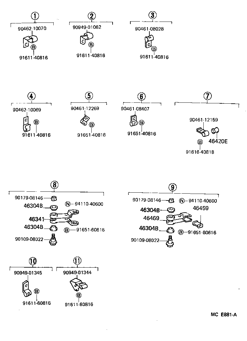 46321-26090 LEVER, PARKING BRAKE INTERMEDIATE product image