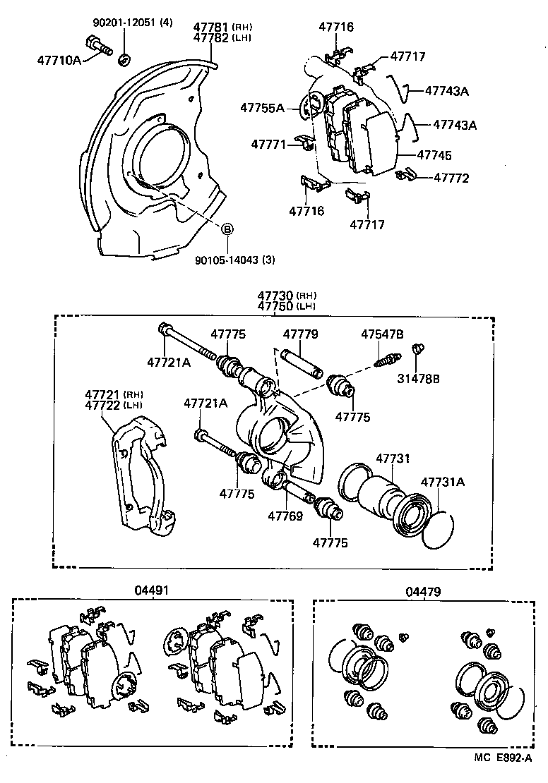 04491-26210 PAD KIT, DISC BRAKE, FRONT product image