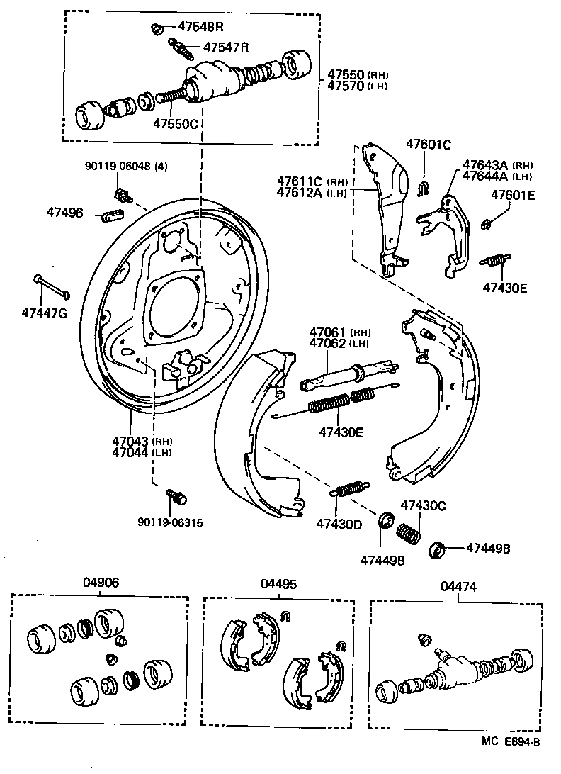 04497-26071 SHOE KIT, REAR BRAKE product image
