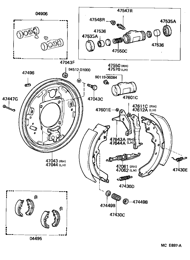 04497-26071 SHOE KIT, REAR BRAKE product image