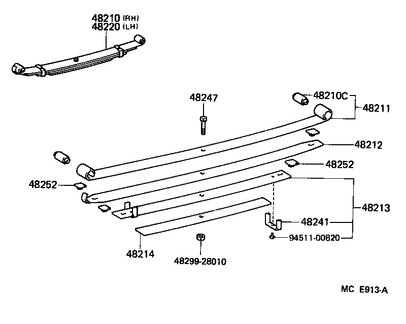 48214-26510 LEAF, REAR SPRING, NO.4 product image