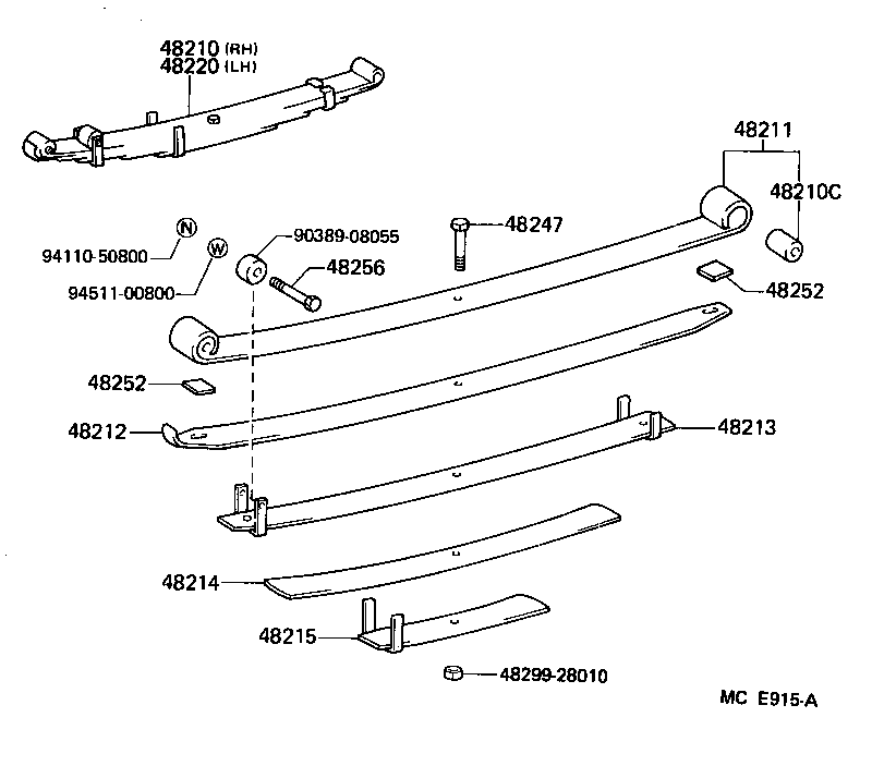 48214-26510 LEAF, REAR SPRING, NO.4 product image