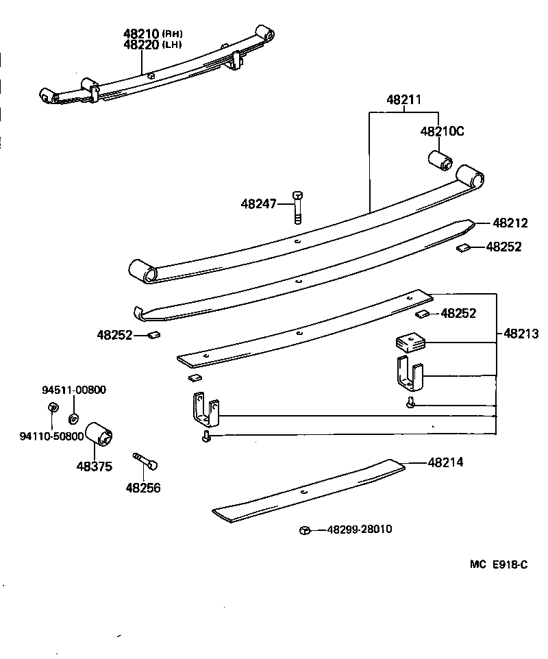 48214-26510 LEAF, REAR SPRING, NO.4 product image
