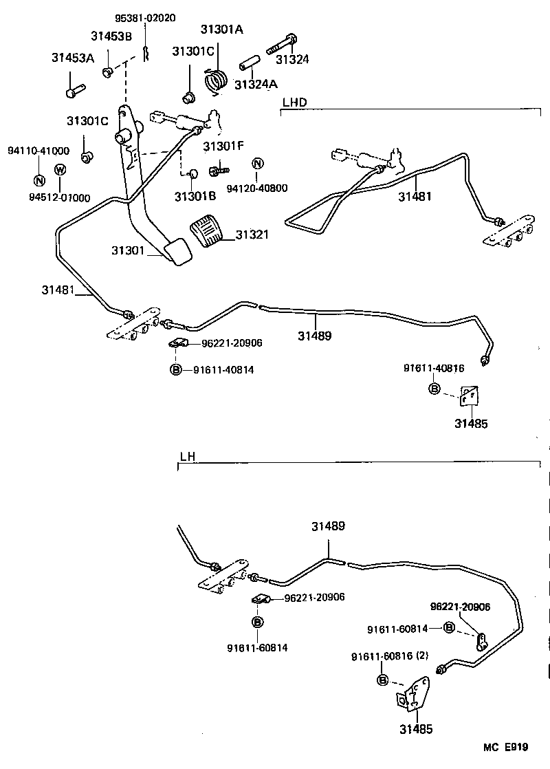 31484-26091 BRACKET, FLEXIBLE HOSE, NO.1(FOR CLUTCH) product image