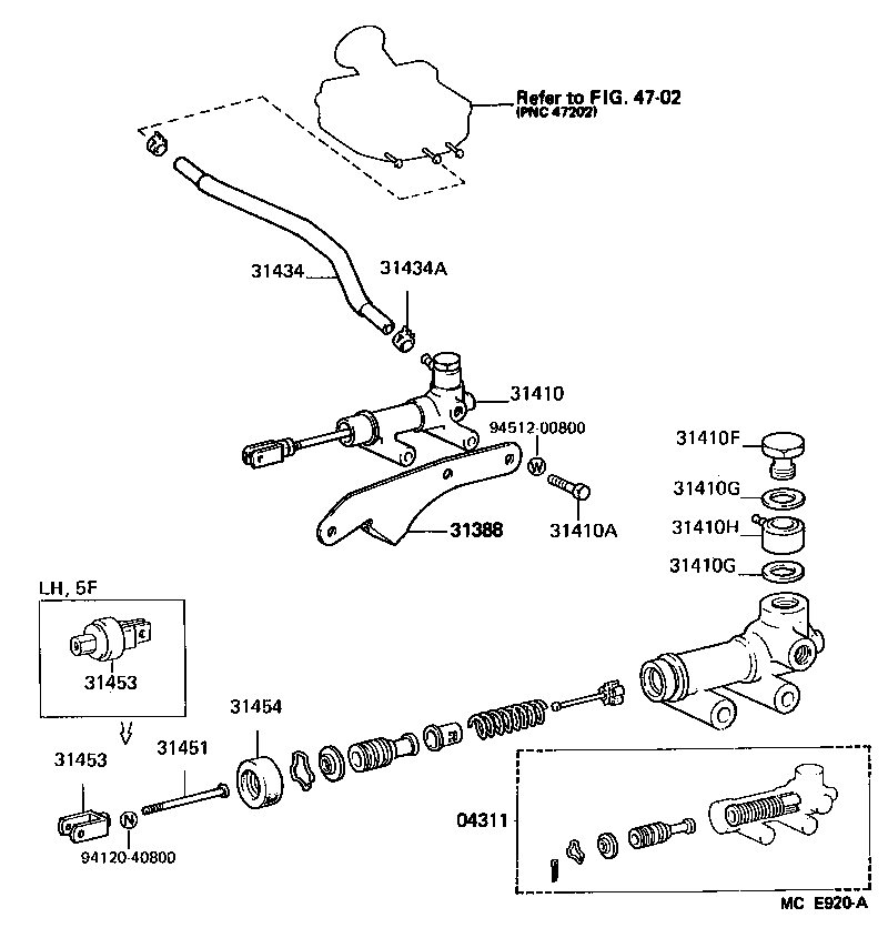 31420-26103 CYLINDER ASSY, CLUTCH MASTER product image