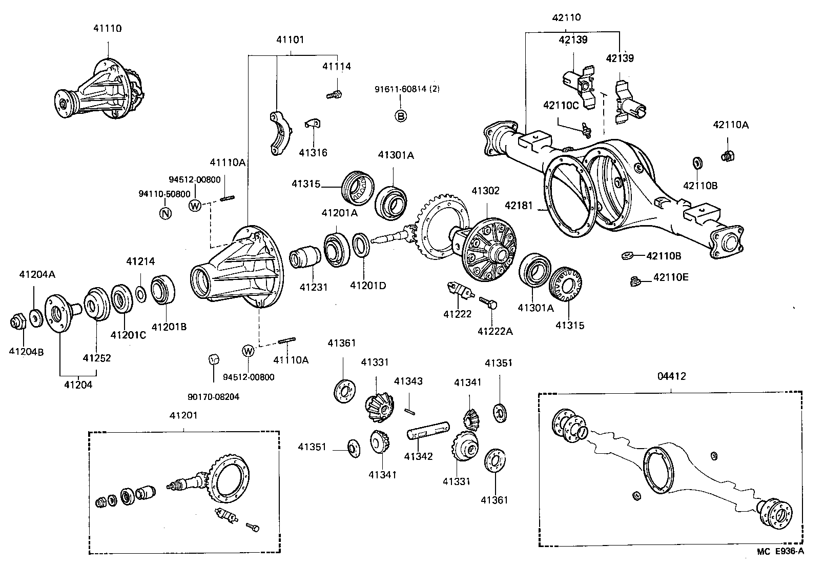 41110-35172 CARRIER ASSY, DIFFERENTIAL, REAR product image