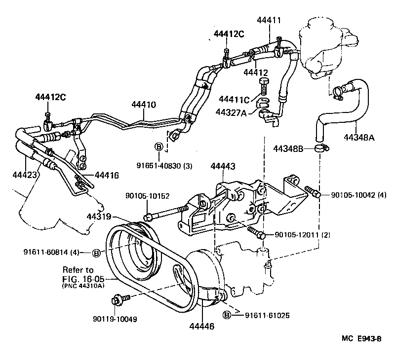 44457-26080 BRACKET, POWER STEERING TUBE SUPPORT, NO.2 product image