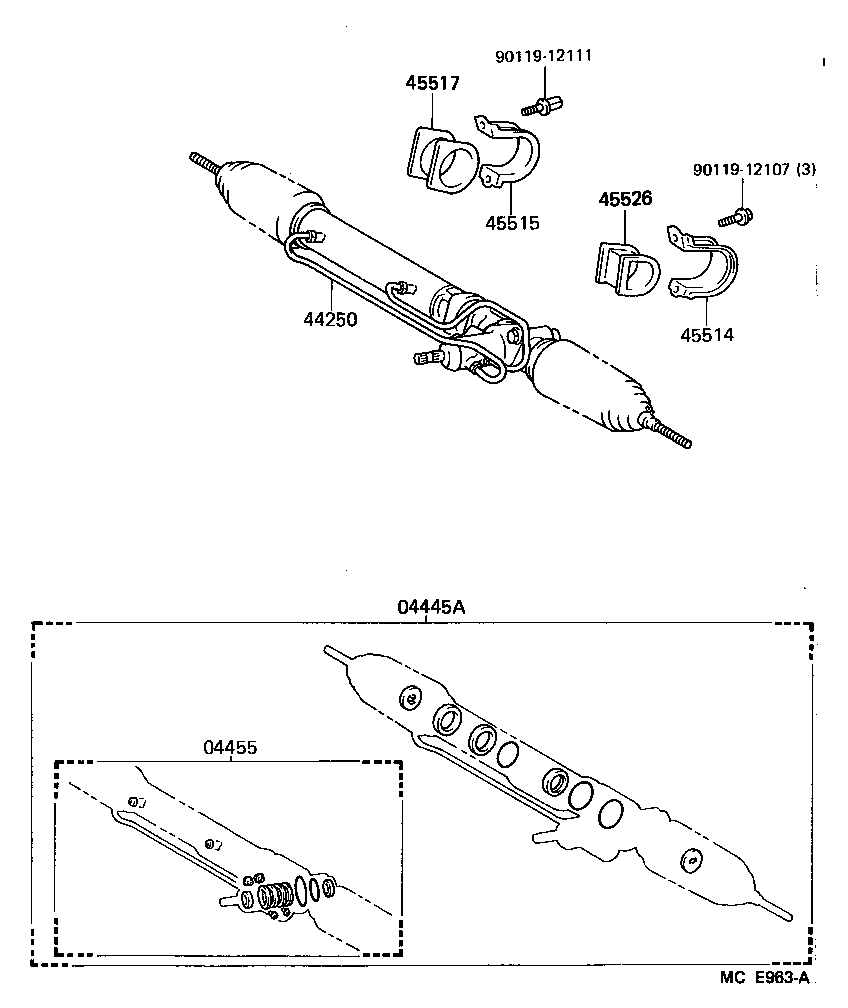 04445-27011 GASKET KIT, POWER STEERING GEAR(FOR RACK & PINION) product image