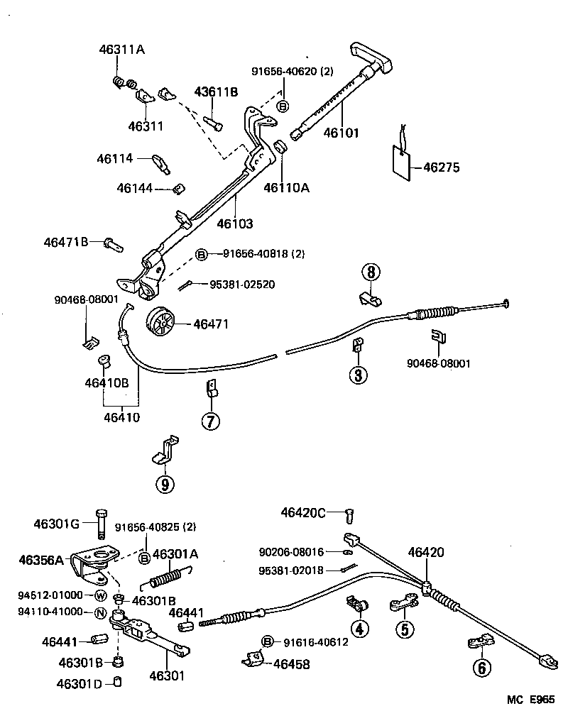 46420-26082 CABLE ASSY, PARKING BRAKE, NO.2 product image