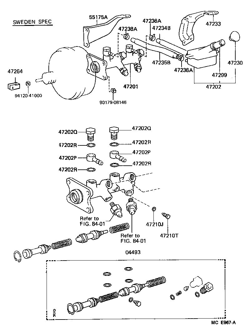 47201-26410 CYLINDER SUB-ASSY, BRAKE MASTER product image