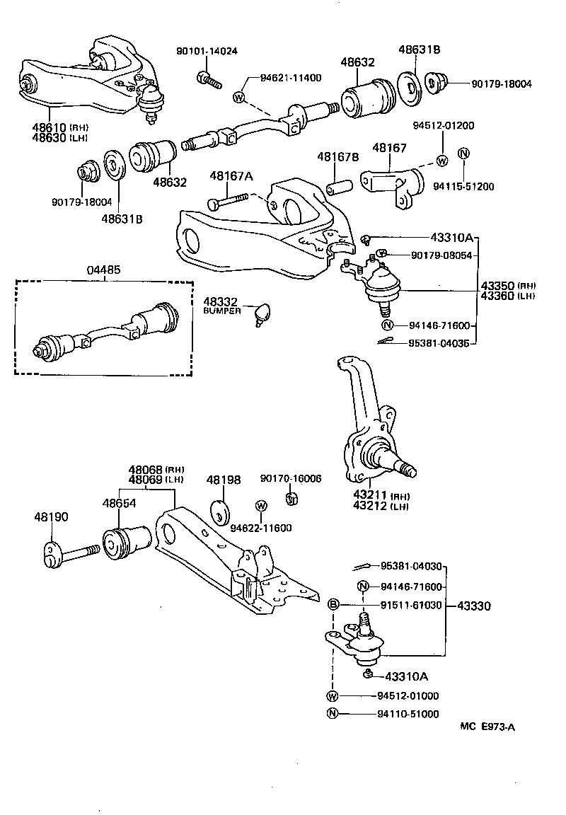 43330-29215 JOINT ASSY, LOWER BALL, FRONT product image