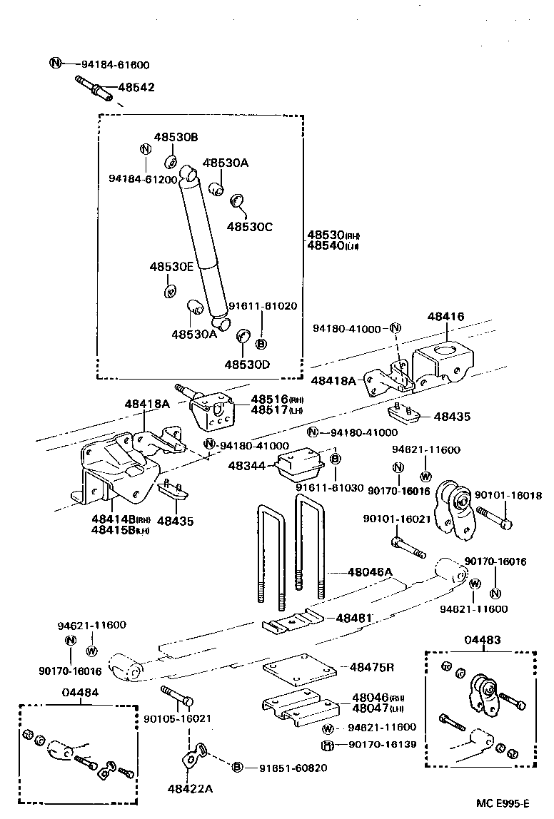 48247-3C110 BOLT, REAR SPRING, CENTER product image