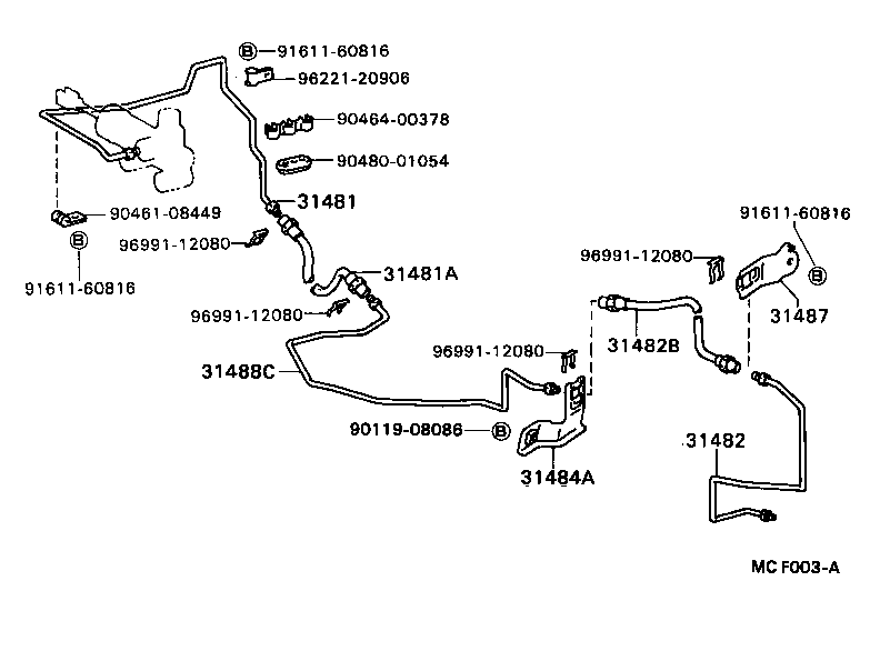 31481-36231 TUBE, CLUTCH MASTER CYLINDER TO FLEXIBLE HOSE product image