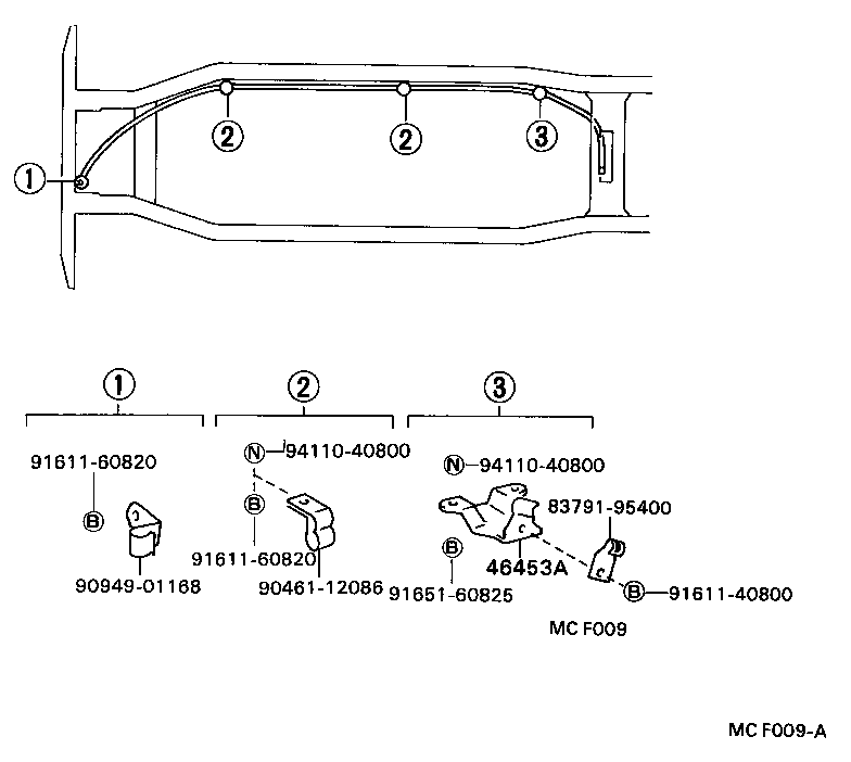 46430-36091 CABLE ASSY, PARKING BRAKE, NO.3 product image