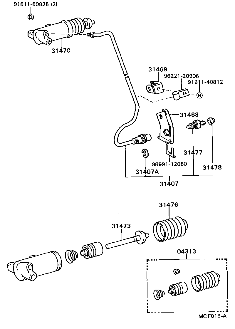 31470-36280 CYLINDER ASSY, CLUTCH RELEASE product image